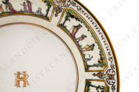 Round deep dish in Limoges china by Raynaud pattern Promenade au Palais Royal photo-4