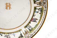 Round deep dish in Limoges china by Raynaud pattern Promenade au Palais Royal photo-5