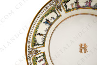 Round deep dish in Limoges china by Raynaud pattern Promenade au Palais Royal photo-8