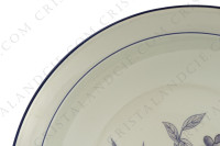 Plat rond creux en porcelaine de Limoges de la maison Haviland et Parlon modèle Shangaï bleu orient orné de fleurs en camaïeu de bleus photo-3