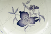 Plat rond creux en porcelaine de Limoges de la maison Haviland et Parlon modèle Shangaï bleu orient orné de fleurs en camaïeu de bleus photo-4