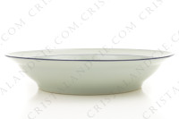 Plat rond creux en porcelaine de Limoges de la maison Haviland et Parlon modèle Shangaï bleu orient orné de fleurs en camaïeu de bleus photo-2