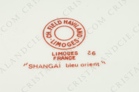 Plat rond creux en porcelaine de Limoges de la maison Haviland et Parlon modèle Shangaï bleu orient orné de fleurs en camaïeu de bleus photo-5