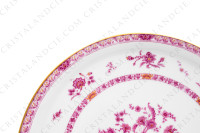 Plat à tarte en porcelaine de Limoges de la maison Haviland modèle Arbre pourpre forme Lutèce orné d un arbre fleuri pourpre et jaune en son centre, de frises végétales et d un liseré or photo-3