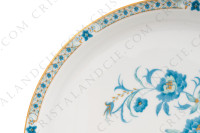 Plat à tarte en porcelaine de Limoges de la maison Haviland modèle Nankin à décor de fleurs en camaïeu de bleus et rehauts or photo-3