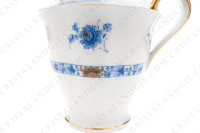 Pot à lait en porcelaine de Limoges de la maison Haviland modèle Arbre bleu forme Lutèce orné d un arbre fleuri pourpre et jaune en son centre, de frises végétales et d un liseré or photo-3