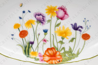 Ravier en porcelaine de Limoges de la maison Raynaud pour Denby modèle English Garden orné de fleurs polychromes et d insectes photo-4