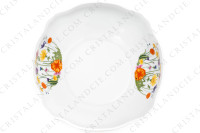 Salad bowl in Limoges china by Raynaud for Denby pattern English Garden decorated with polychromes flowers and bugs photo-2