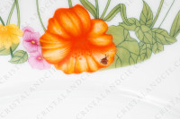 Salad bowl in Limoges china by Raynaud for Denby pattern English Garden decorated with polychromes flowers and bugs photo-6