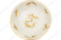 Saladier en porcelaine de Limoges de la maison Bernardaud modèle Reine Elisabeth orné d oiseaux de paradis et de branchages or photo-2
