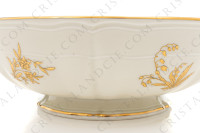 Saladier en porcelaine de Limoges de la maison Bernardaud modèle Reine Elisabeth orné d oiseaux de paradis et de branchages or photo-8