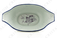 Gravy boat in Limoges china by Haviland et Parlon pattern Shangaï bleu orient, decorated with flowers in shades of blue photo-3