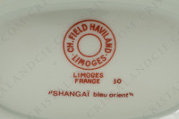Gravy boat in Limoges china by Haviland et Parlon pattern Shangaï bleu orient, decorated with flowers in shades of blue photo-5