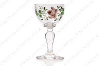 Cordial set in crystal by Baccarat decorated with enameled roses photo-11