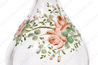Cordial set in crystal by Baccarat decorated with enameled roses photo-6