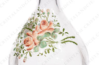 Cordial set in crystal by Baccarat decorated with enameled roses photo-7