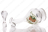 Cordial set in crystal by Baccarat decorated with enameled roses photo-2