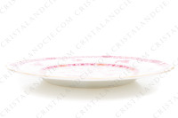 Série de six assiettes à dessert en porcelaine de Limoges de la maison Haviland modèle Arbre pourpre forme Lutèce orné d un arbre fleuri pourpre et jaune en son centre, de frises végétales et d un liseré or photo-3