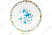 Série de six assiettes à dessert en porcelaine de Limoges de la maison Haviland modèle Nankin à décor de fleurs en camaïeu de bleus et rehauts or photo-2