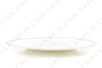 Série de six assiettes à dessert en porcelaine de Limoges de la maison Haviland modèle Nankin à décor de fleurs en camaïeu de bleus et rehauts or photo-3