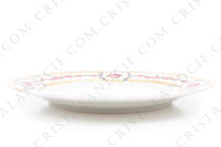 Set of six dessert plates in Limoges china by Bernardaud pattern Roses de Limoges decorated with friezes of pink roses, with roses in medallion and gold friezes photo-3
