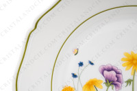 Set of six dinner plates in Limoges china by Raynaud for Denby pattern English Garden decorated with polychromes flowers and bugs photo-4