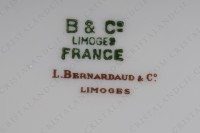 Set of six dinner plates in china of Limoges by Bernardaud pattern Sceaux, decorated with a polychrome couple of pheasants photo-5