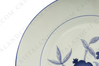 Série de six assiettes plates en porcelaine de Limoges de la maison Haviland et Parlon modèle Shangaï bleu orient orné de fleurs en camaïeu de bleus photo-4