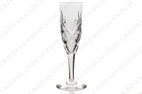 Set of six Champagne flutes in crystal by Saint-Louis pattern Chantilly with an important cut pattern photo-2