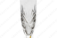 Set of six Champagne flutes in crystal by Saint-Louis pattern Chantilly with an important cut pattern photo-4
