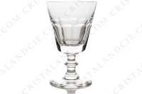 Série de six verres à eau n°2 en cristal de Saint-Louis modèle Caton ornées de côtes plates sur la paraison et d une bague sur la jambe photo-2