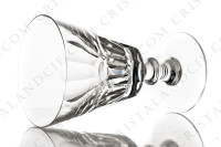 Série de six verres à eau n°2 en cristal de Saint-Louis modèle Caton ornées de côtes plates sur la paraison et d une bague sur la jambe photo-3