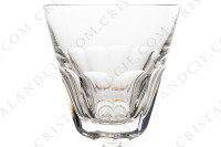 Série de six verres à eau n°2 en cristal de Saint-Louis modèle Caton ornées de côtes plates sur la paraison et d une bague sur la jambe photo-4