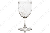 Série de six verres à eau n°2 en cristal de Baccarat forme 4529 gravure Mimosa, orné de branches de mimosa et d une frise gravées photo-2