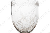 Série de six verres à eau n°2 en cristal de Baccarat forme 4529 gravure Mimosa, orné de branches de mimosa et d une frise gravées photo-4