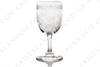 Série de six verres à Porto n°5 en cristal de Baccarat forme 4529 gravure Mimosa, orné de branches de mimosa et d une frise gravées photo-2