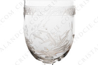 Série de six verres à Porto n°5 en cristal de Baccarat forme 4529 gravure Mimosa, orné de branches de mimosa et d une frise gravées photo-4