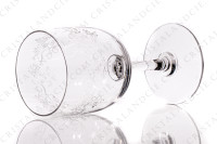 Set of six Sherry glasses n°5 in crystal by Baccarat pattern Sévigné with an engraved pattern of arabesques photo-3