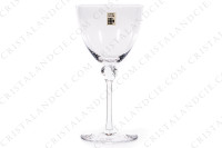 Set of six wine glasses n°3 in crystal by Daum pattern Bolero with a twisted ring on the stem photo-2