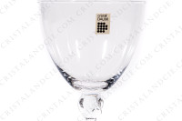 Set of six wine glasses n°3 in crystal by Daum pattern Bolero with a twisted ring on the stem photo-4