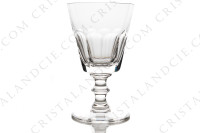 Série de six verres à vin rouge n°3 en cristal de Saint-Louis modèle Caton ornées de côtes plates sur la paraison et d une bague sur la jambe photo-2