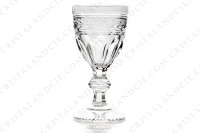 Set of six white wine glass n°4 in crystal by Baccarat pattern Jonzac decorated with flatcut and a frieze of laurels on the parison, the stem is decorated with a ring and the foot with a star photo-2
