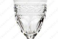 Série de six verres à vin rouge n°3 en cristal de Baccarat modèle Jonzac ornés de pans coupés et d une frise de lauriers sur la paraison, la jambe est ornée d une bague et une étoile décore le pied photo-4