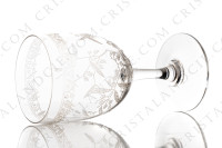Série de six verres à vin blanc n°4 en cristal de Baccarat forme 4529 gravure Mimosa, orné de branches de mimosa et d une frise gravées photo-3
