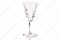 Set of six white wine glasses n°4 in crystal by Saint-Louis pattern Tarn, with an important cut pattern of diamonds photo-2