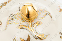 Soupière en porcelaine de Limoges de la maison Bernardaud modèle Reine Elisabeth orné d oiseaux de paradis et de branchages or photo-6
