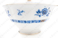 Sucrier en porcelaine de Limoges de la maison Haviland modèle Arbre bleu forme Lutèce orné d un arbre fleuri pourpre et jaune en son centre, de frises végétales et d un liseré or photo-3