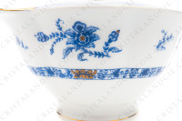 Sucrier en porcelaine de Limoges de la maison Haviland modèle Arbre bleu forme Lutèce orné d un arbre fleuri pourpre et jaune en son centre, de frises végétales et d un liseré or photo-5