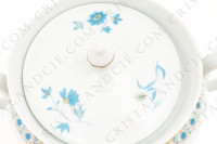 Sucrier en porcelaine de Limoges de la maison Haviland modèle Nankin à décor de fleurs en camaïeu de bleus et rehauts or photo-2