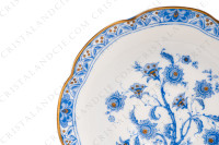 Tasse à café en porcelaine de Limoges de la maison Haviland modèle Arbre bleu forme Lutèce orné d un arbre fleuri pourpre et jaune en son centre, de frises végétales et d un liseré or photo-9